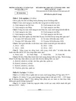 Đề thi học kì 1 môn Lịch sử 8 năm 2020-2021 có đáp án - Phòng GD&ĐT huyện Phù Cát