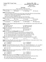 Đề thi học kì 1 môn Vật lí 8 năm 2020-2021 - Trường THCS Trưng Vương