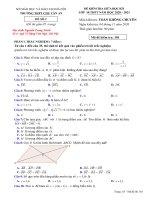 Giữa kì 1 toán 10 chu văn an 2021 bản đẹp có đáp án 