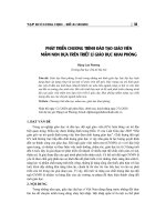 Phát triển chương trình đào tạo giáo viên mầm non dựa trên triết lí giáo dục khai phóng