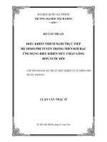 Điều khiển thích nghi trực tiếp hê mimo phi tuyến trong miền rời rạc ứng dụng điều khiển mức chất lỏng bồn nước đôi  