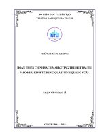 Hoàn thiện chính sách marketing thu hút đầu tư vào khu kinh tế dung quất, tỉnh quảng ngãi  