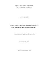 Nâng cao hiệu suất thu hồi chất khô từ củ gừng tươi bằng phương pháp enzyme (zingiber officinale rosc)  