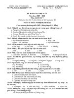 Đề thi học kì 1 môn Lịch sử 7 năm 2020-2021 có đáp án - Trường PTDTBT THCS Phúc Sơn