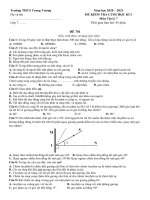 Đề thi học kì 1 môn Vật lí 7 năm 2020-2021 - Trường THCS Trưng Vương