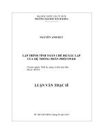 Lập trình tính toán chế độ xác lập của hệ thống phân phối swer  