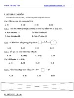 Đề Thi Học Kỳ 1 Môn Toán Lớp 2 Năm 2016-2017