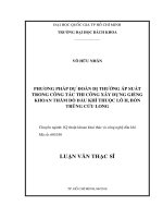 Phương pháp dự đoán dị thường áp suất trong công tác thi công xây dựng giếng khoan thăm dò dầu khí thuộc lô h, bồn trũng cửu long  