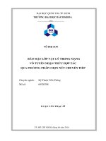 Bảo mật lớp vật lý trong mạng vô tuyến nhận thức hợp tác qua phương pháp chọn nút chuyển tiếp  