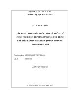 Xác định công thức phối trộn và thông số công nghệ quá trình nướng của quy trình chế biến bánh crackers gạo đen bổ sung bột chuối xanh  