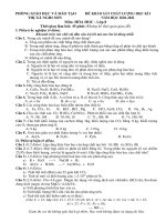 Đề thi học kì 1 môn Hóa học 8 năm 2020-2021 có đáp án - Phòng GD&ĐT thị xã Nghi Sơn