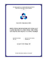 Phân tích chỉ số đánh giá năng lực cạnh tranh của nhà thầu thi công xây dựng dân dụng và công nghiệp  