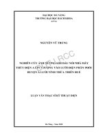 Nghiên cứu ảnh hưởng khi đấu nối nhà máy thủy điện a lin thượng vào lưới điện phân phối huyện a lưới – tỉnh thừa thiên huế 