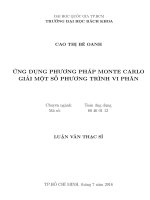Ứng dụng phương pháp monte carlo giải một số phương trình vi phân  