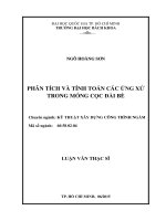 Phân tích và tính toán các ứng xử trong móng cọc đài bè  