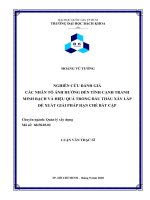 Nghiên cứu đánh giá các nhân tố ảnh hưởng đến tính cạnh tranh minh bạch và hiệu quả trong đấu thầu xây lắp đề xuất giải pháp hạn chế bất cập  