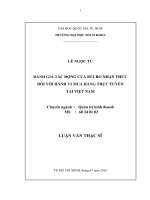 Đánh giá tác động của rủi ro nhận thức đối với hành vi mua hàng trực tuyến tại việt nam  