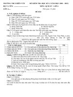 Đề thi học kì 1 môn Lịch sử 6 năm 2020-2021 có đáp án - Trường THCS Hiên Vân