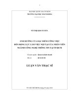Ảnh hưởng của đặc điểm công việc đến động lực làm việc nội tại của nhân viên ngành công nghệ thông tin tại tp  hcm  