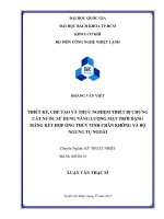 Thiết kế, chế tạo và thực nghiệm thiết bị chưng cất nước sử dụng năng lượng mặt trời dạng máng kết hợp ống thủy tinh chân không và bộ ngưng tụ ngoài  