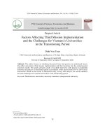 Các nhân tố ảnh hưởng đến thực hiện sứ mệnh thứ ba và thách thức đối với các trường đại học Việt Nam trong giai đoạn chuyển đổi