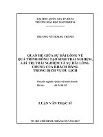 Quan hệ giữa sự hài lòng về quá trình đồng tạo sinh trải nghiệm, giá trị trải nghiệm và sự hài lòng chung của khách hàng trong dịch vụ du lịch  