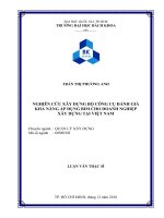 Nghiên cứu xây dựng bộ công cụ đánh giá khả năng áp dụng bim cho doanh nghiệp xây dựng tại việt nam  