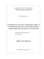 Giải pháp nâng cao chất lượng dịch vụ phục vụ hành khách quốc nội của hãng hàng không vietjet air tại sân bay quốc tế tân sơn nhất  