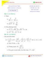 Đề thi học kì 1 Toán 9 quận Nam Từ Liêm 2019-2020