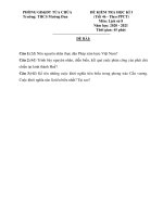 Đề thi học kì 1 môn Lịch sử 8 năm 2020-2021 có đáp án - Trường THCS Mường Đun