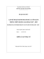 Lập kế hoạch kinh doanh dưa lưới sạch trồng trên ruộng giai đoạn 2017 2019  
