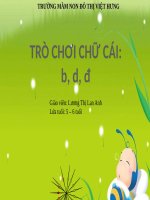 Đề tài: Trò chơi chữ cái: b, d, đLứa tuổi: 5 - 6 tuổiGiáo viên: Lương Thị Lan Anh