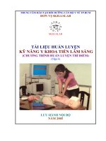 Tài liệu huấn luyện kỹ năng y khoa tiền lâm sàng (tập 2)