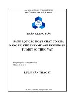 Sàng lọc các hoạt chất có khả năng ức chế enzyme α glucosidase từ một số thực vật  