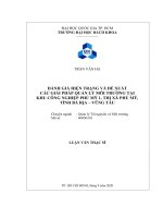 Đánh giá hiện trạng và đề xuất các giải pháp quản lý môi trường tại khu công nghiệp phú mỹ 1, thị xã phú mỹ, tỉnh bà rịa vũng tàu  