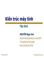 Slide Kiến Trúc máy tính - Part07 - Tập lệnh - Nguyễn Ngọc Hóa - UET - Tài liệu VNU