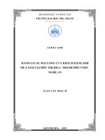 Đánh giá sự hài lòng của khách hàng khi mua sắm tại siêu thị big c thành phố vinh   nghệ an  