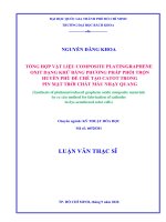 TỔNG hợp vật LIỆU COMPOSITE PLATINGRAPHENE OXIT DẠNG KHỬ BẰNG PHƯƠNG PHÁP PHỐI TRỘN HUYỀN PHÙ để CHẾ tạo CATOT TRONG PIN mặt TRỜI CHẤT màu NHẠY QUANG 