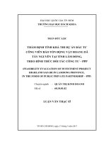 Thẩm định tính khả thi dự án đầu tư công viên bảo tồn động vật hoang dã tây nguyên tại tỉnh lâm đồng theo hình thức  
