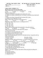 Đề thi học kì 1 môn Hóa học 9 năm 2020-2021 có đáp án - Trường THCS Khâu Tinh