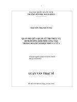 Quan hệ giữa quản lý tri thức và định hướng đổi mới sáng tạo trong doanh nghiệp nhỏ và vừa  