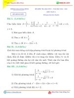 Đề thi Toán lớp 9 học kì 2 năm 2019 quận Ba Đình có đáp án