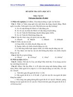 Đề Kiểm Tra Giũa Kỳ 1 Môn Lý Lớp 8