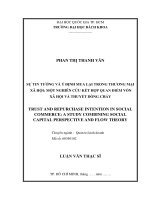 Sự tin tưởng và ý định mua lại trong thương mại xã hội một nghiên cứu kết hợp quan điểm vốn xã hội và thuyết dòng chảy  