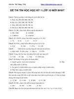 Đề Thi Tin Học Học Kỳ 1 Lớp 10 Mới Nhất