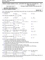 Đề thi học kỳ 1 môn Toán lớp 8 năm 2020 - 2021 (Đề 3)