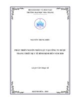 Phát triển nguồn nhân lực tại công ty dược   trang thiết bị y tế bình định đến năm 2020  