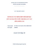 Đánh giá tác động biến đổi khí hậu lên tài nguyên nước thượng lưu vực sông đồng nai  