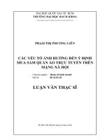 Các yếu tố ảnh hưởng đến ý định mua sắm quần áo trực tuyến trên mạng xã hội  