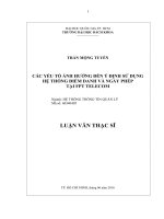 Các yếu tố ảnh hưởng đến ý định sử dụng hệ thống điểm danh và ngày phép tại fpt telecom  